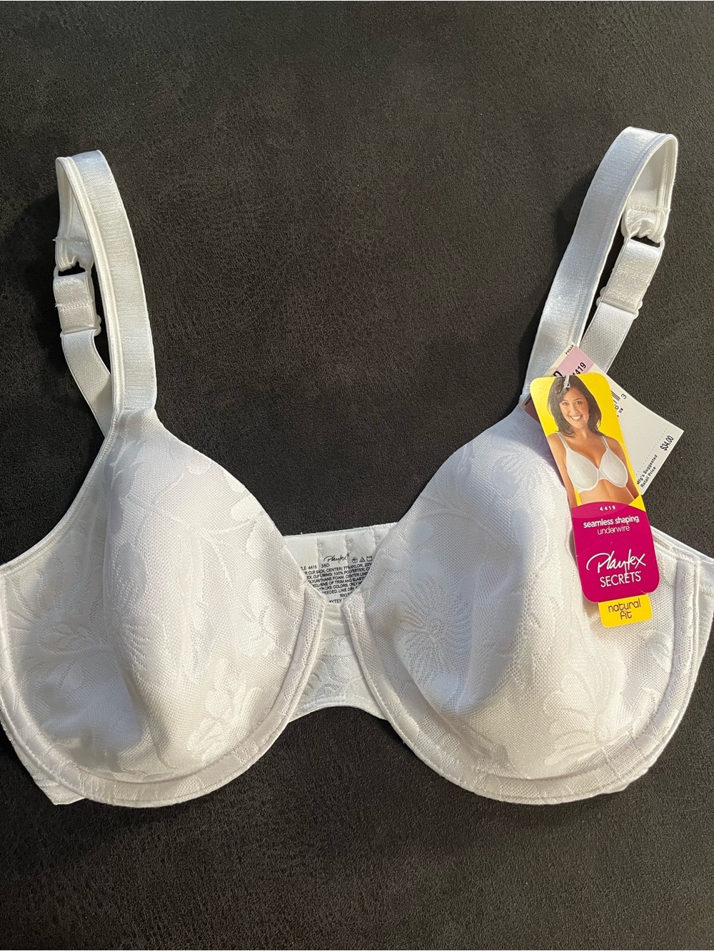 White Seamless Shaping Underwire Bra Play Tex 36D NWT